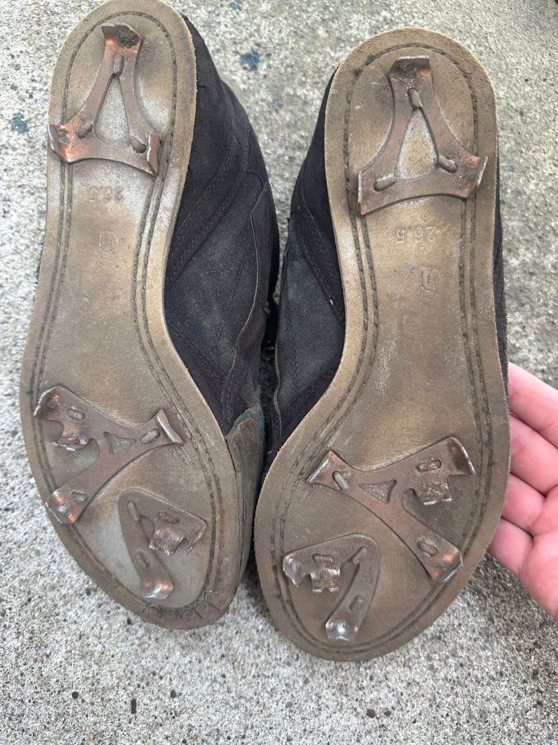 ZETT ブラック スパイクシューズ　革底　26.5センチ