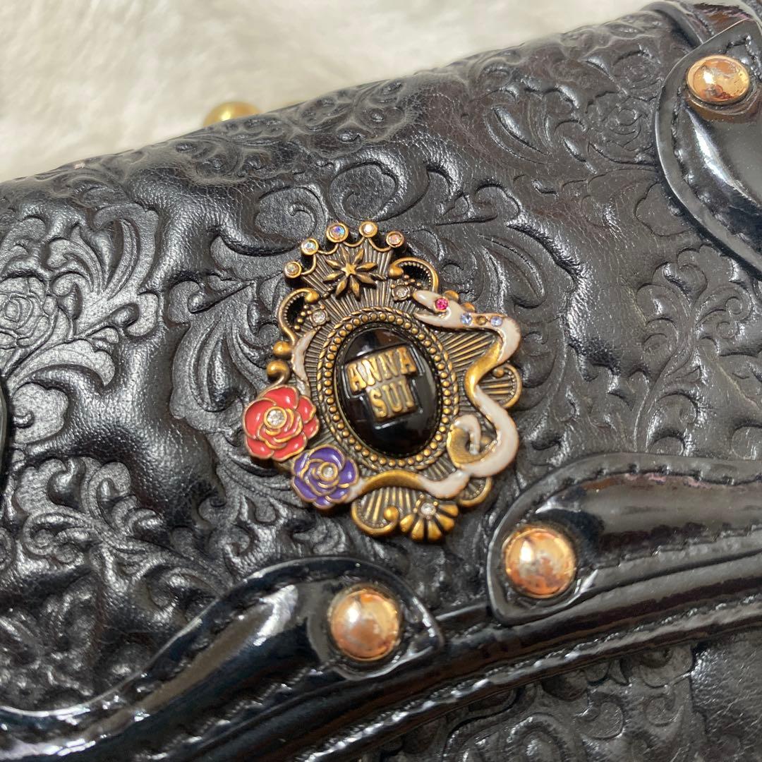 ANNA SUI セルパン 二つ折り口金財布 ブラック