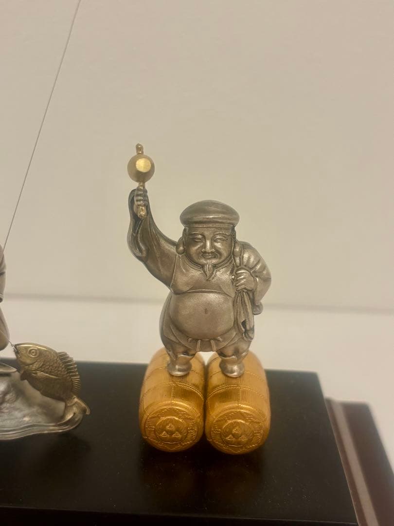 純銀製　恵比寿　大黒　置物　武比古作　ケース付