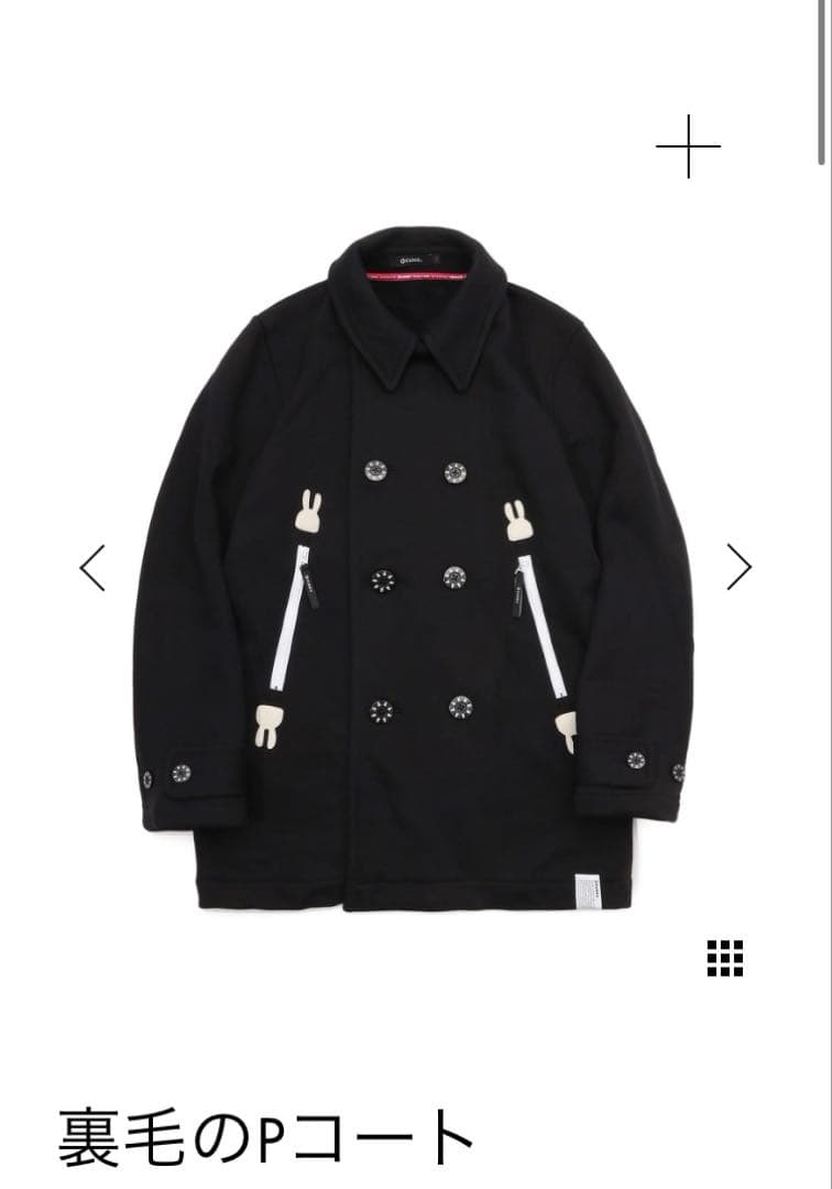 CUNE キューン 裏毛のPコート 黒 サイズ2