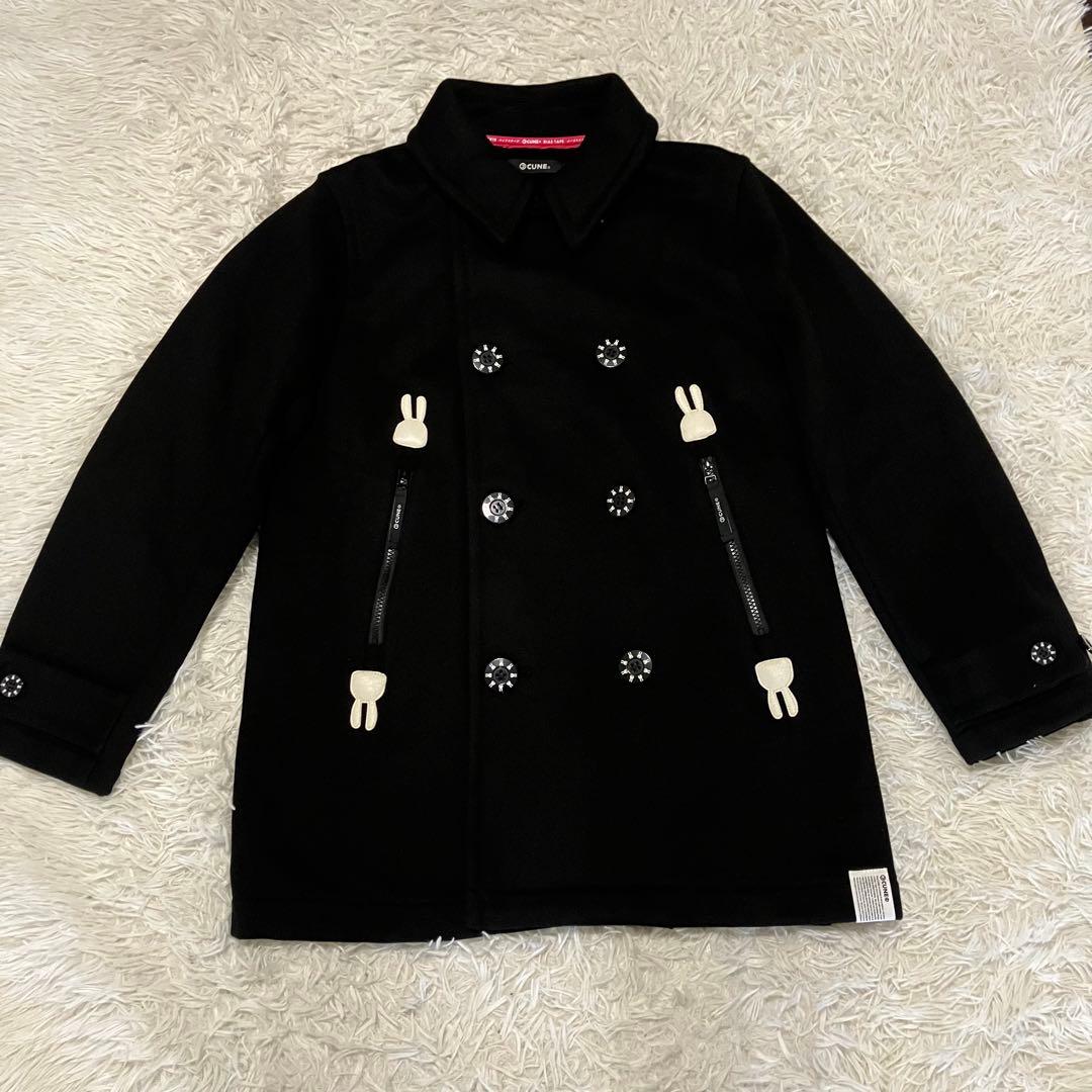 CUNE キューン 裏毛のPコート 黒 サイズ2