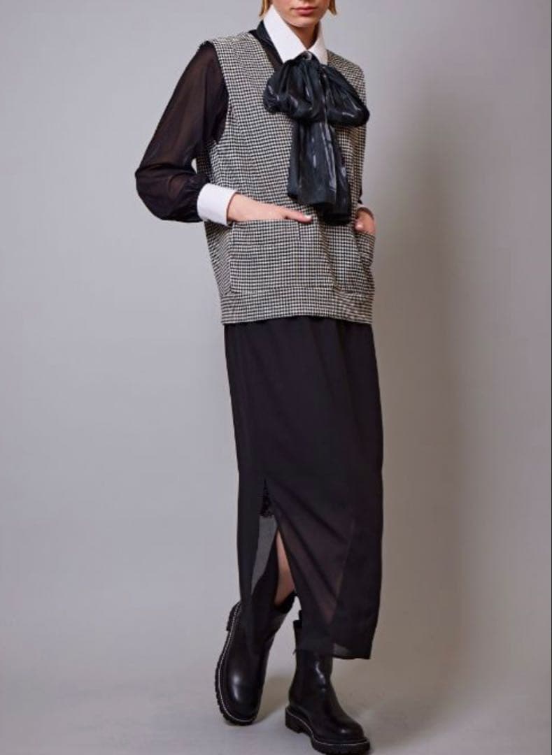 RITSUKO SHIRAHAMA 24冬コレクション 異素材ワンピ ほぼ未使用