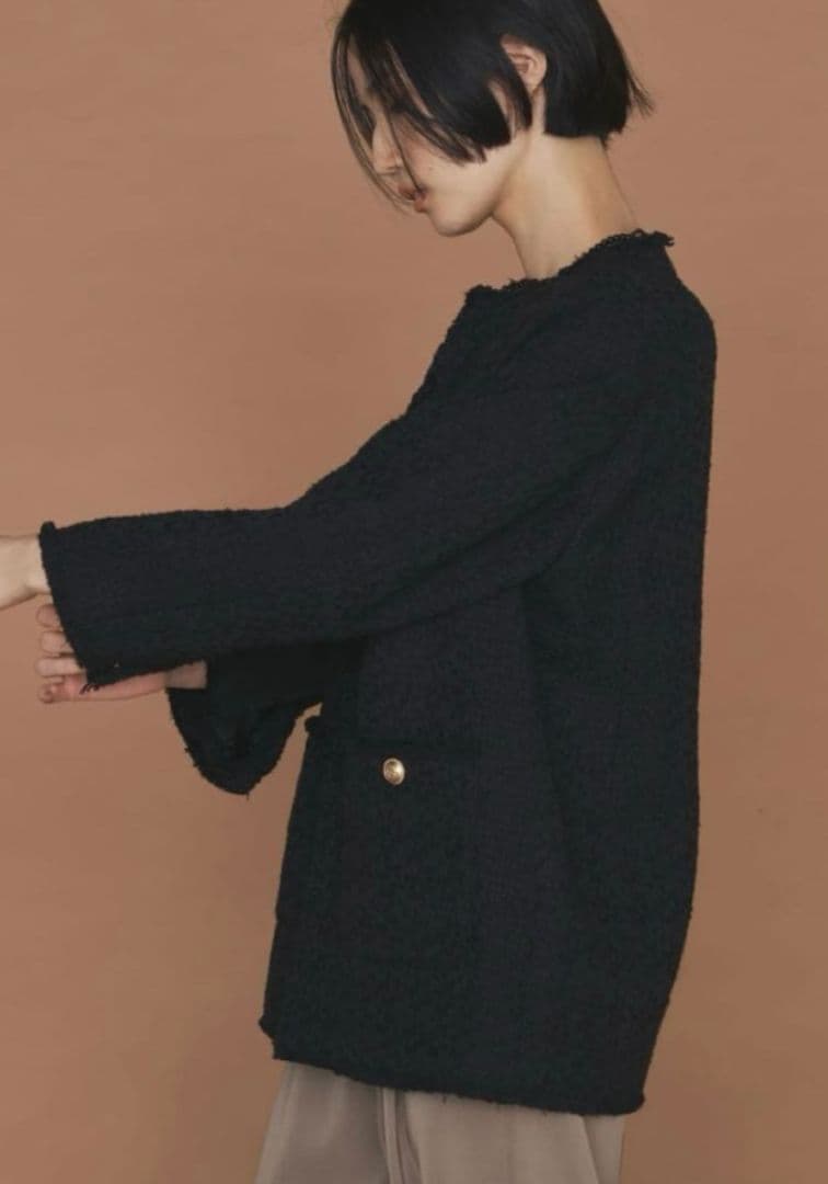 【美品】ガリャルダガランテ ツイードジャケット コート 金ボタン　黒