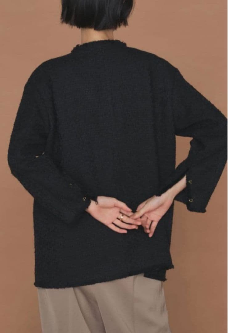 【美品】ガリャルダガランテ ツイードジャケット コート 金ボタン　黒