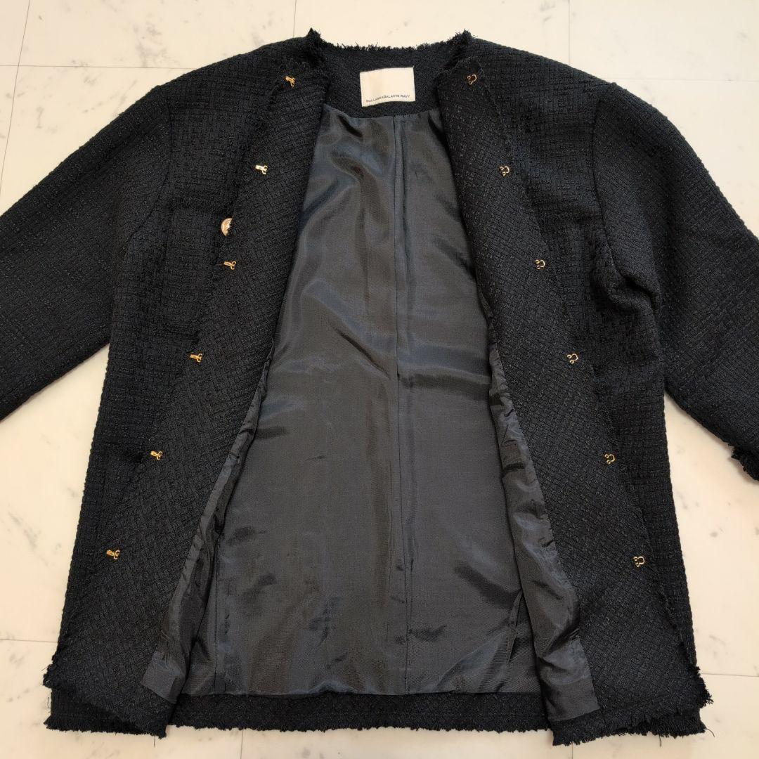 【美品】ガリャルダガランテ ツイードジャケット コート 金ボタン　黒