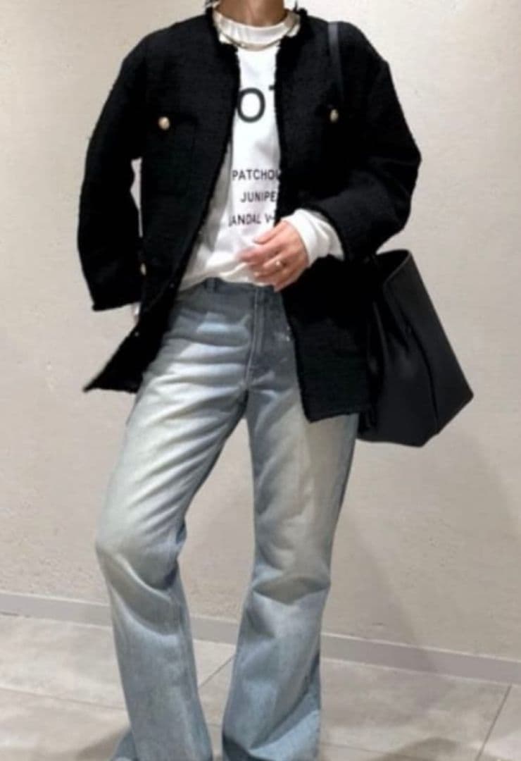 【美品】ガリャルダガランテ ツイードジャケット コート 金ボタン　黒