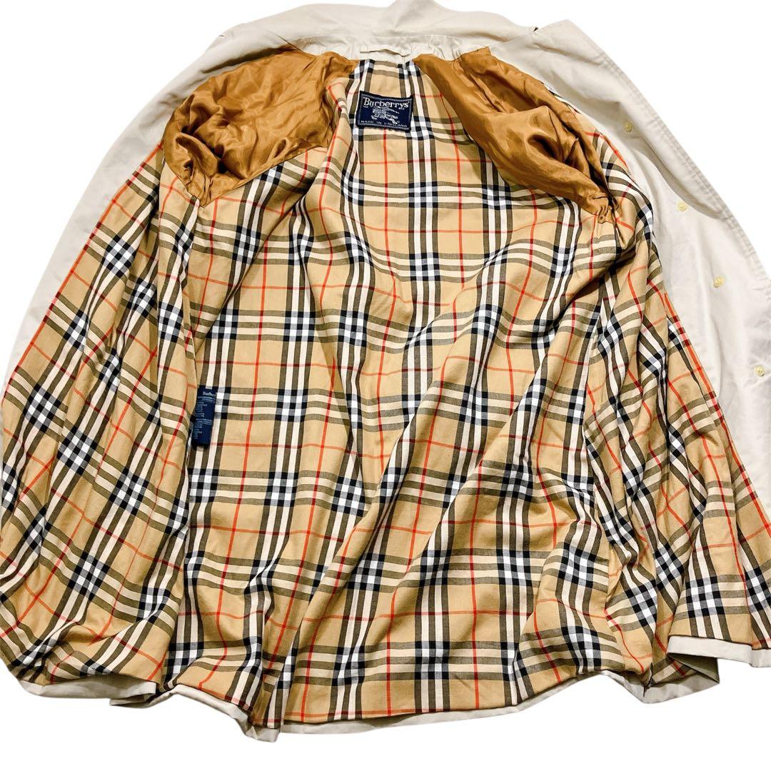 【逸品】バーバリーズ　ロングステンカラーコート　ライトベージュ　L相当