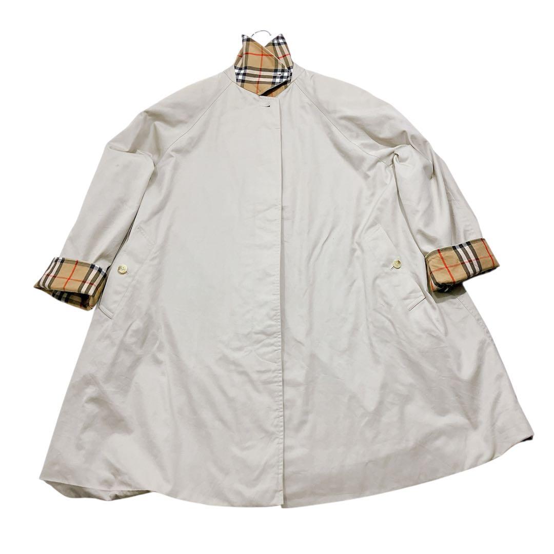 【逸品】バーバリーズ　ロングステンカラーコート　ライトベージュ　L相当