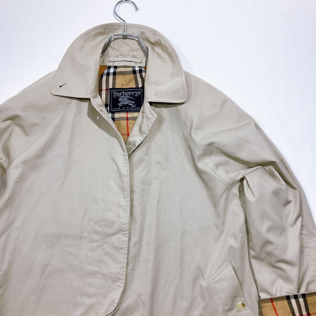 【逸品】バーバリーズ　ロングステンカラーコート　ライトベージュ　L相当