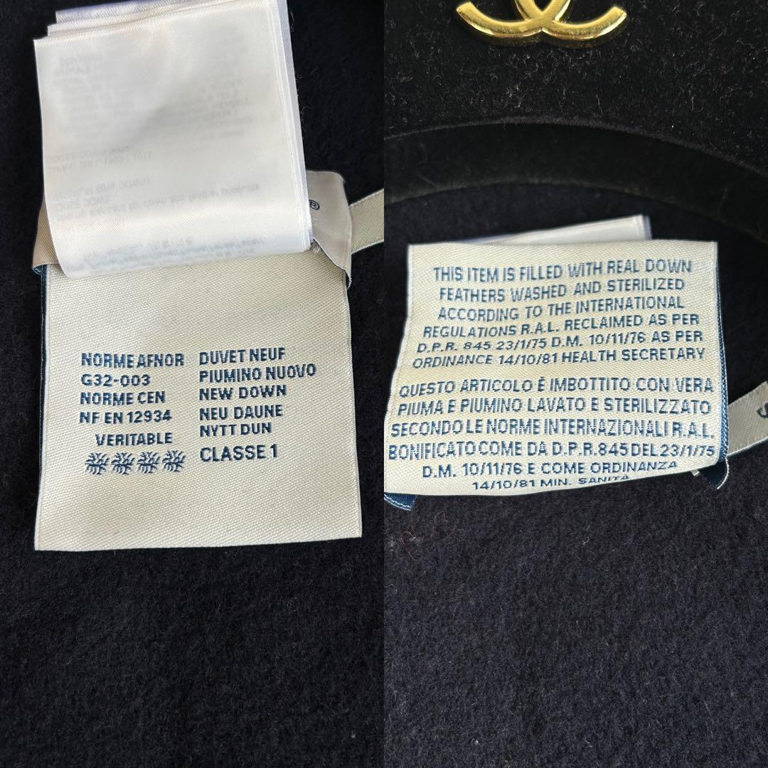 【美品】モンクレール マンテラ ショール ダウン切り替え ポンチョ 紺