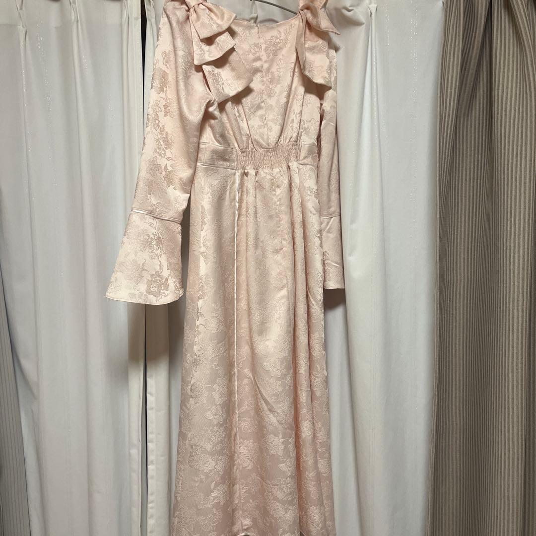 ロゼミューズ shoulder ribbon jacquard dress
