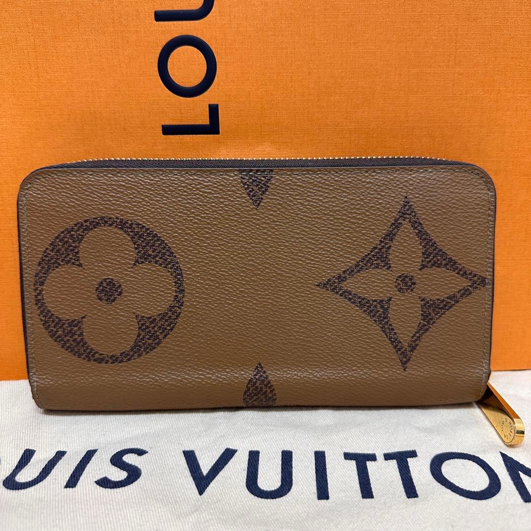 【極上品】ルイヴィトン ジッピー モノグラム リバース ジャイアントRFID