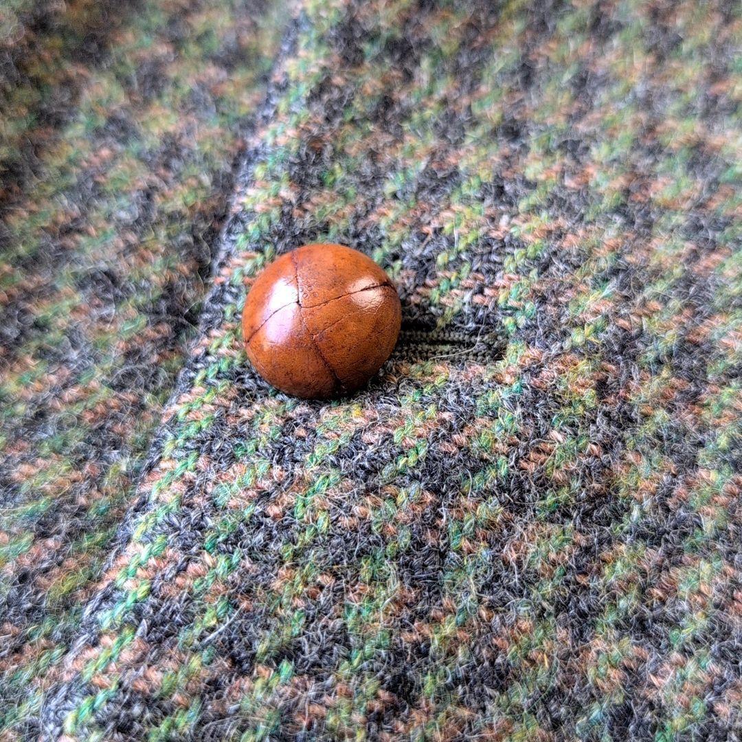 希少 50s ビンテージ ハリスツイード ジャケット ウール くるみボタン 古着