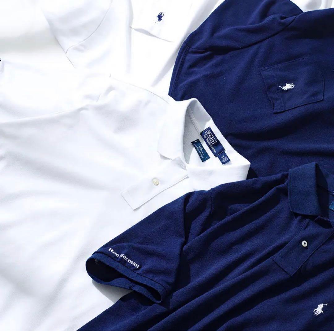 新品未使用　ロンハーマン別注　ラルフローレン　ポロシャツ Mサイズ　白