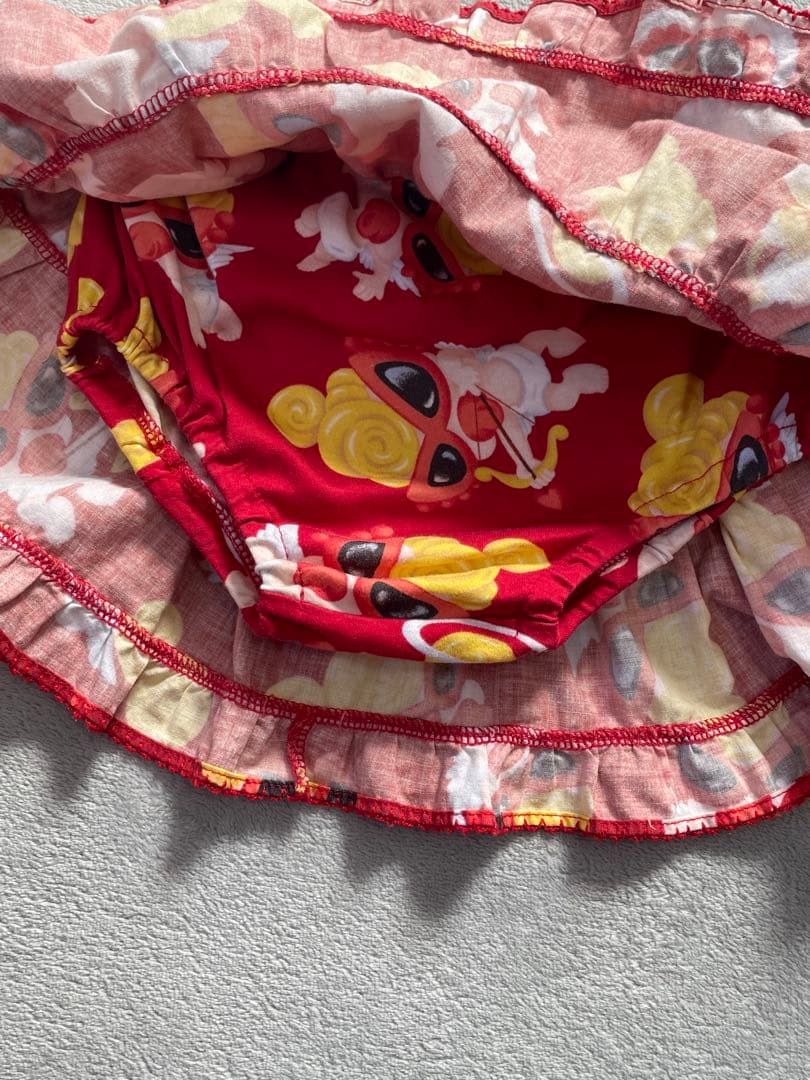 ヒスミニ エンジェル 総柄 セトア レッド 長袖 FREE 80-90