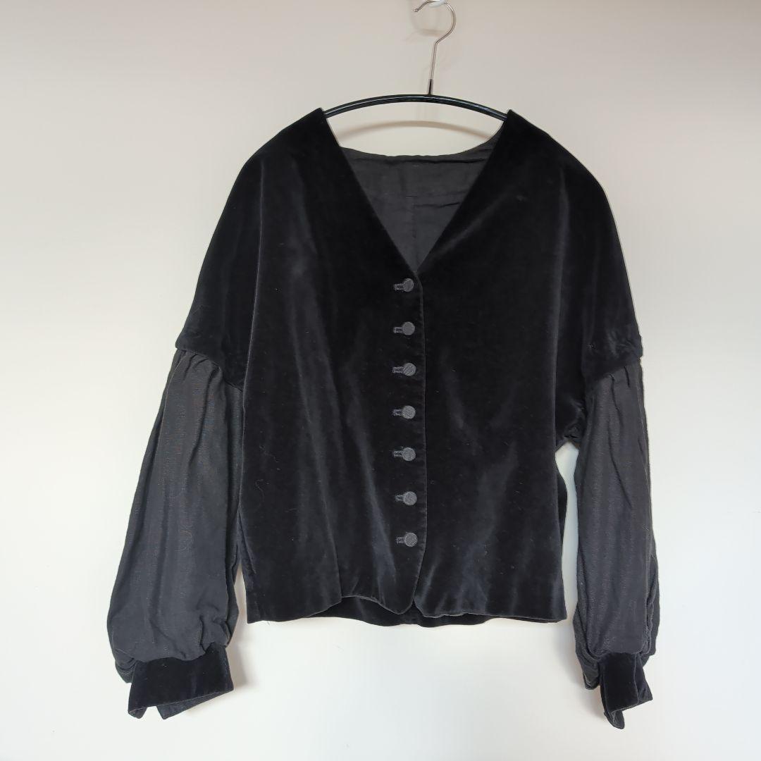 新品、タグ、替えボタン有り ネストローブ コットンベルベットサーバントジャケット