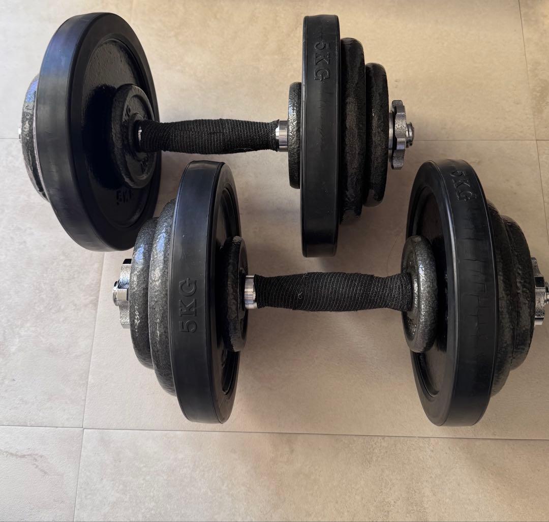 PROIRON ダンベル 片方10kg ×2個 ＋ 5kgプレート4枚セット