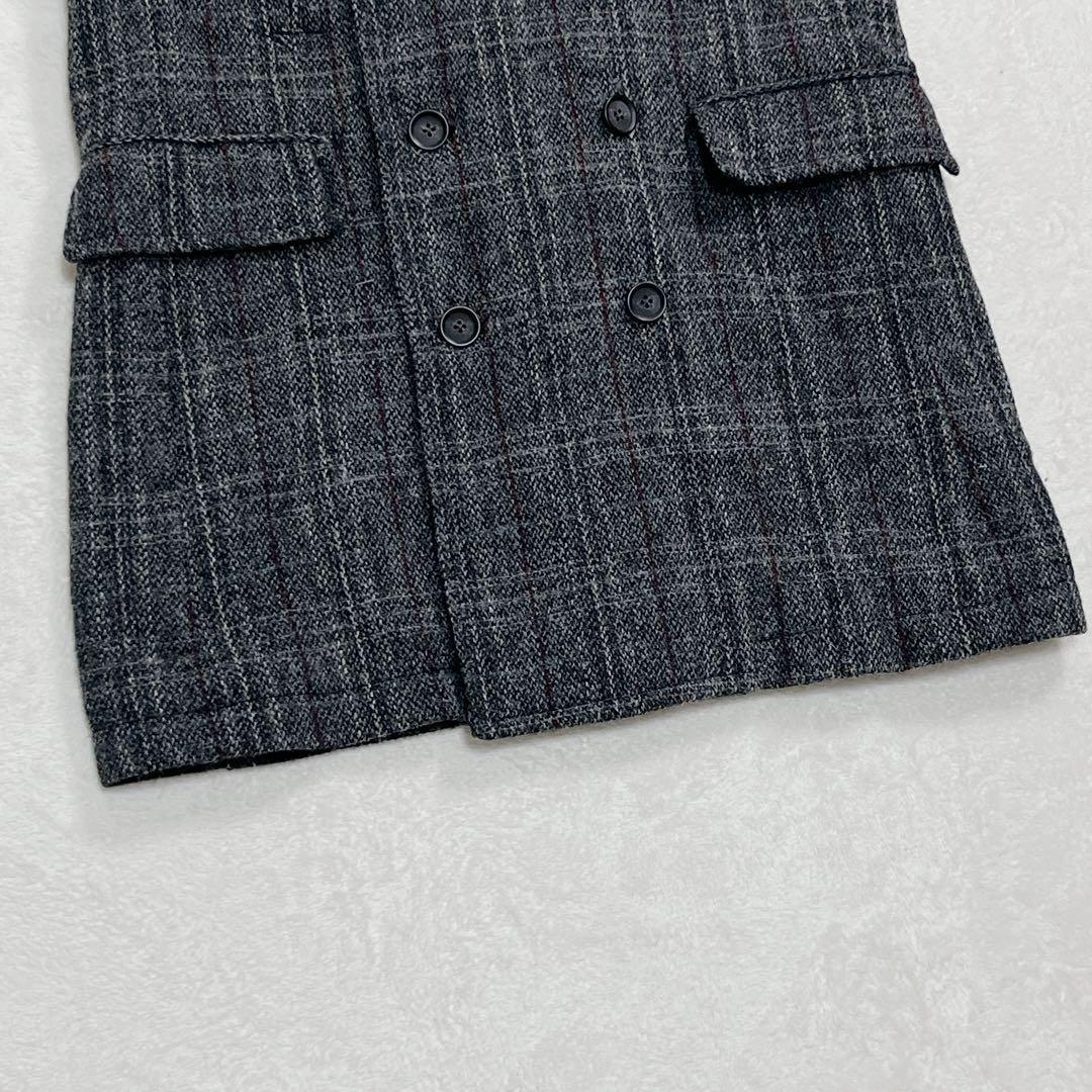 美品『アーバンリサーチロッソ』ハリスツイード ロングピーコート チェック M