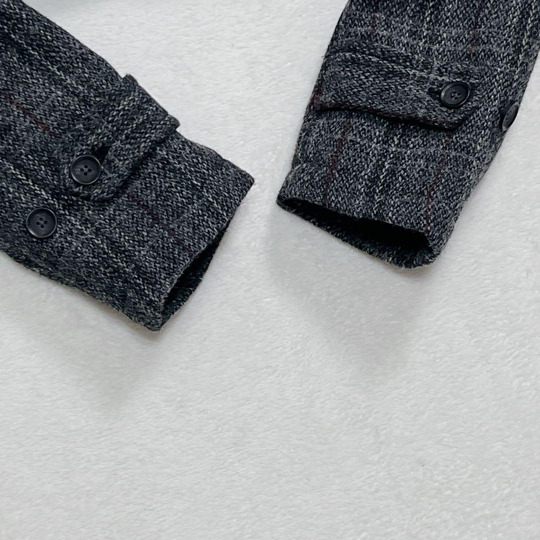 美品『アーバンリサーチロッソ』ハリスツイード ロングピーコート チェック M