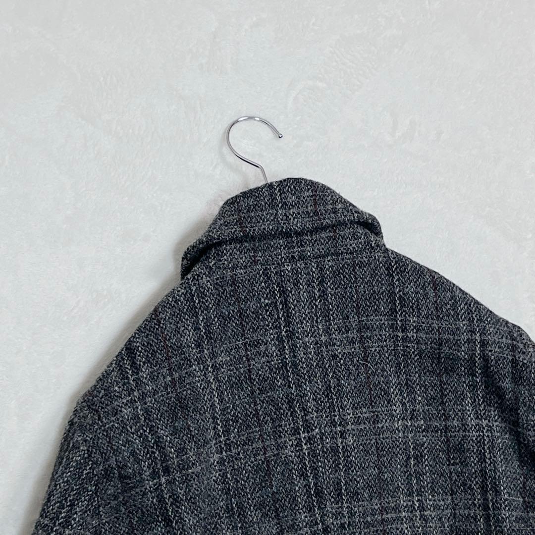 美品『アーバンリサーチロッソ』ハリスツイード ロングピーコート チェック M