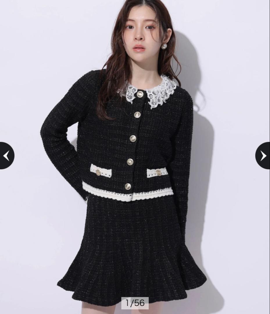MARIEBELLEコラボ Tweed Knit Mini Skirt
