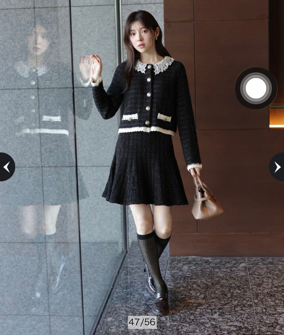 MARIEBELLEコラボ Tweed Knit Mini Skirt