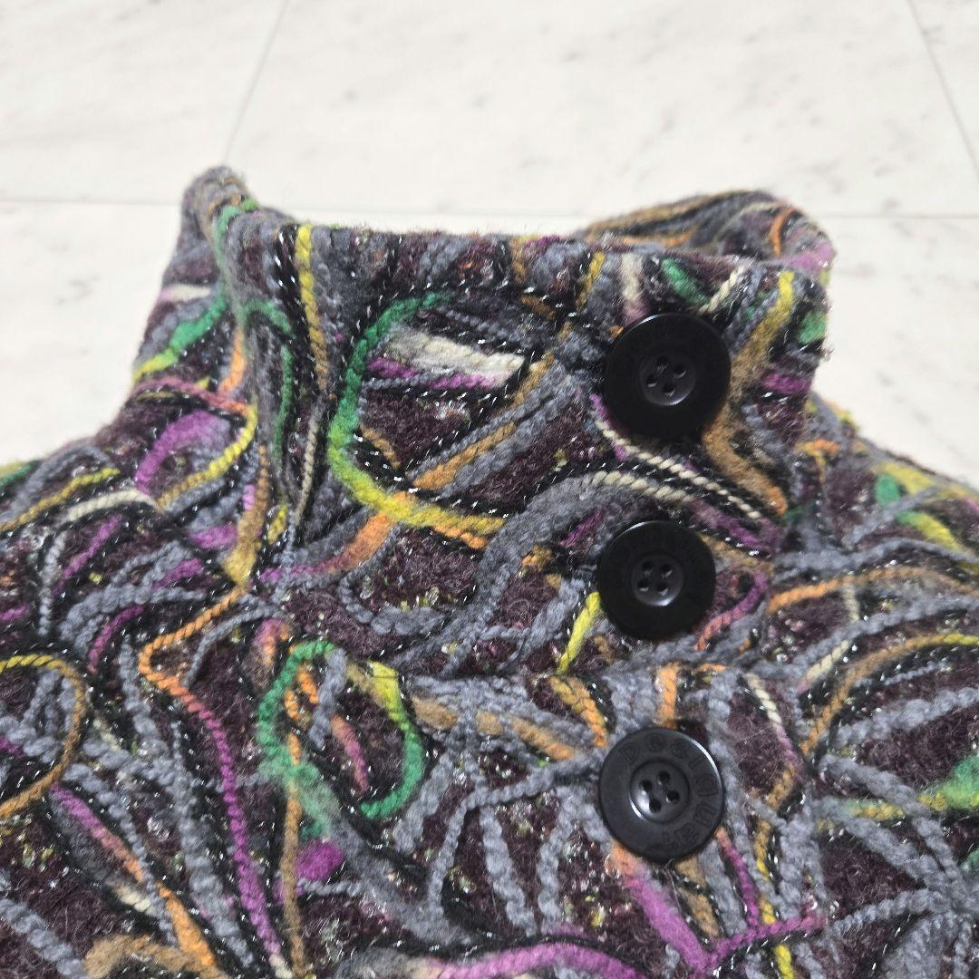 帯専 個性派様【希少】Desigual モール刺繍ラメ デザイン ウールコート