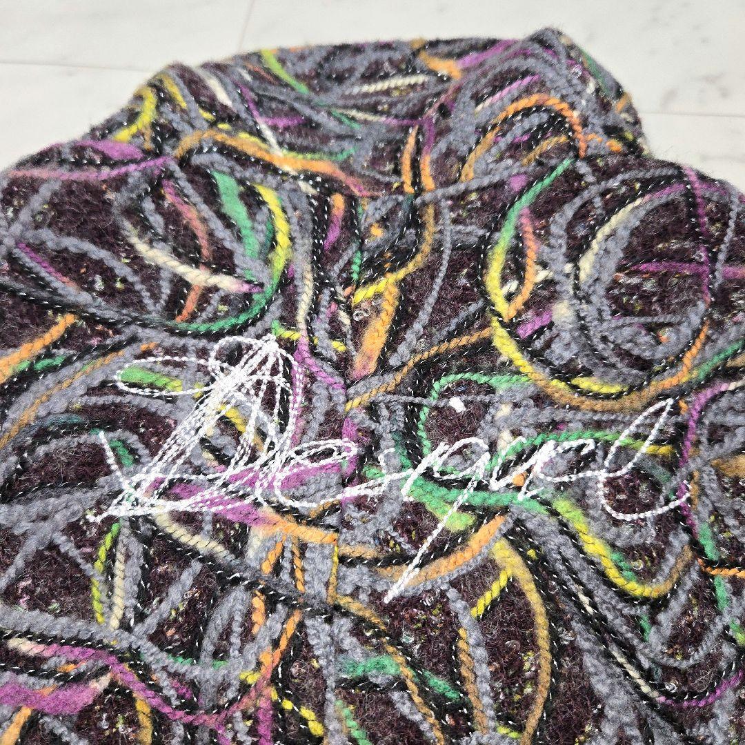 帯専 個性派様【希少】Desigual モール刺繍ラメ デザイン ウールコート