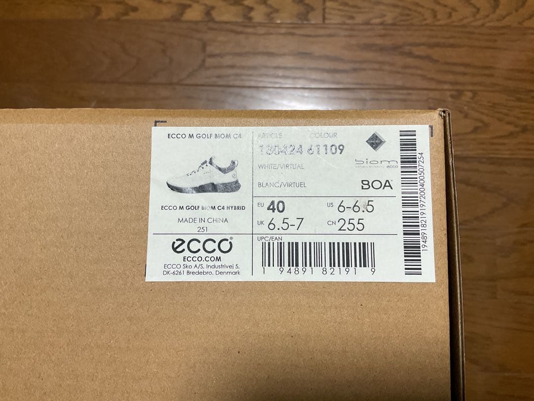 eccoゴルフシューズ バイオム C4 ボア EU40 ホワイト/ブルー