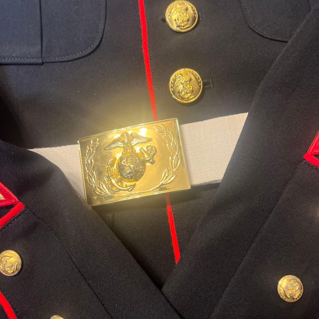 米海兵隊放出品 ブルードレス 上下セット ベルト付き