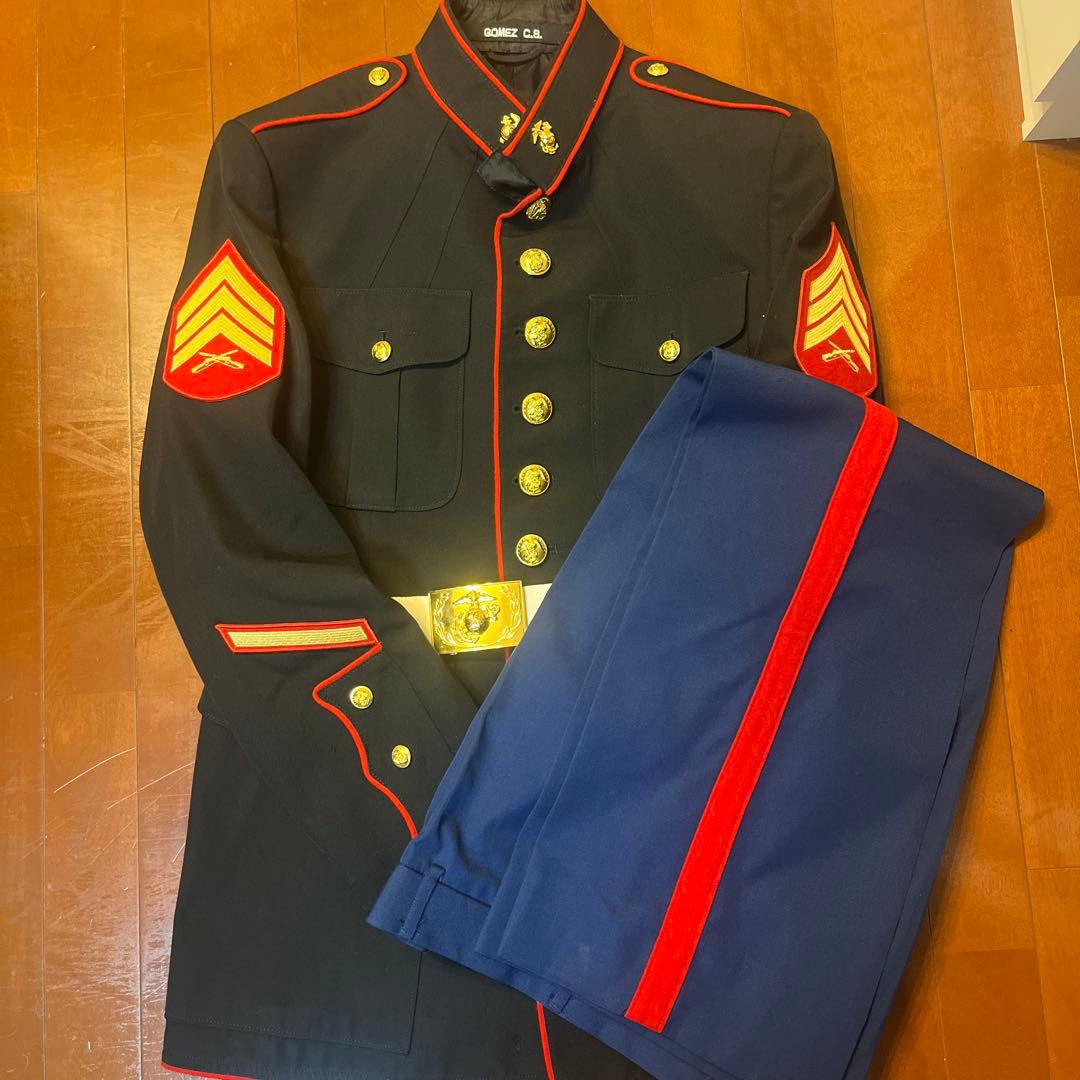 米海兵隊放出品 ブルードレス 上下セット ベルト付き