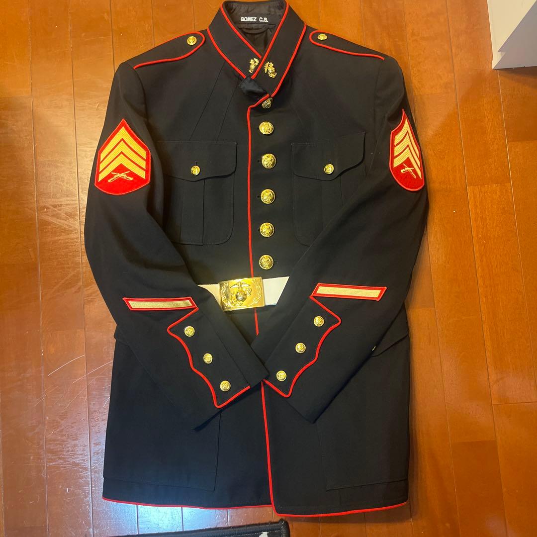 米海兵隊放出品 ブルードレス 上下セット ベルト付き