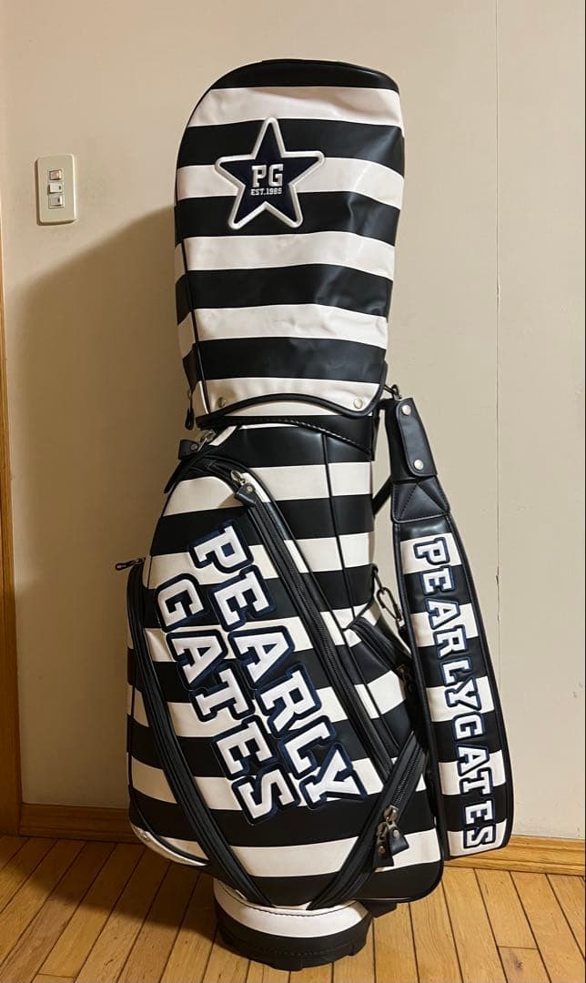 PEARLY GATES キャディバッグ 白紺ストライプ