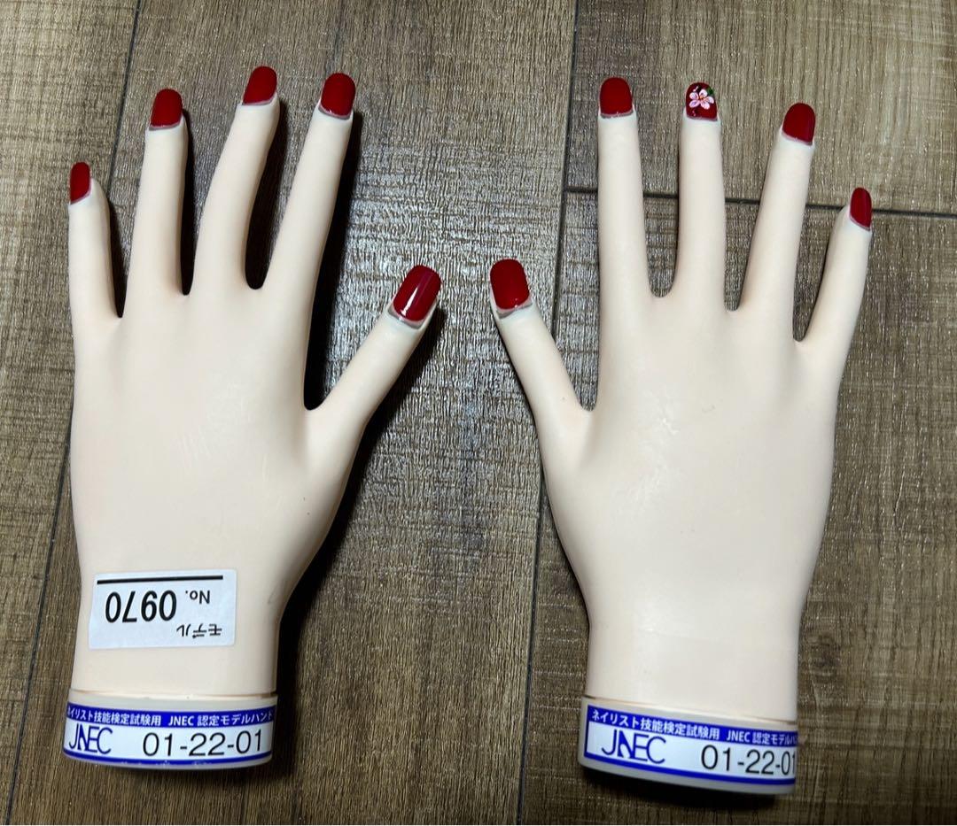 JNEC認定試験モデルハンド 骨折なし 両面テープとモデルハンドネイルチップ付き