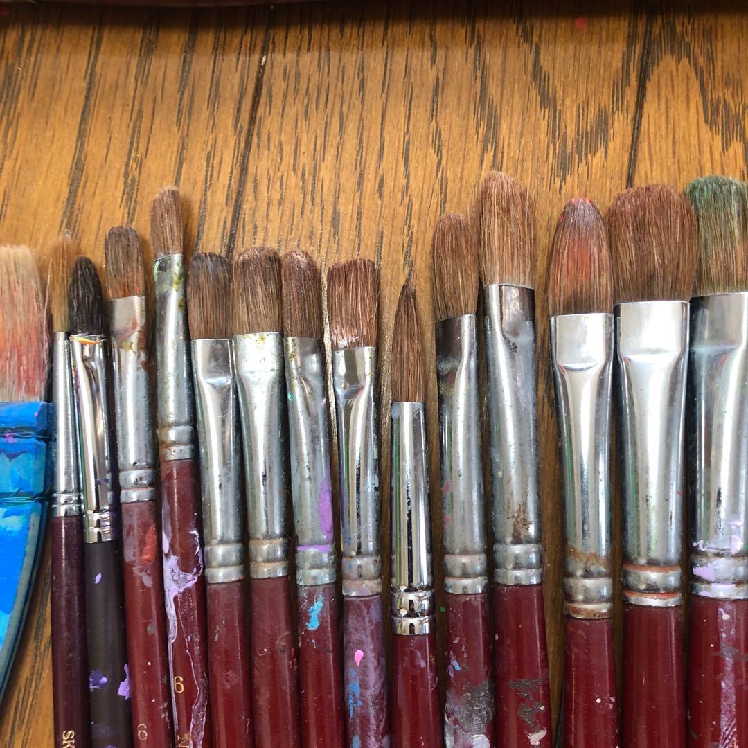 名村油彩筆25本ラファエル・レンブラント・刷毛【34本セット】オイル3本セット