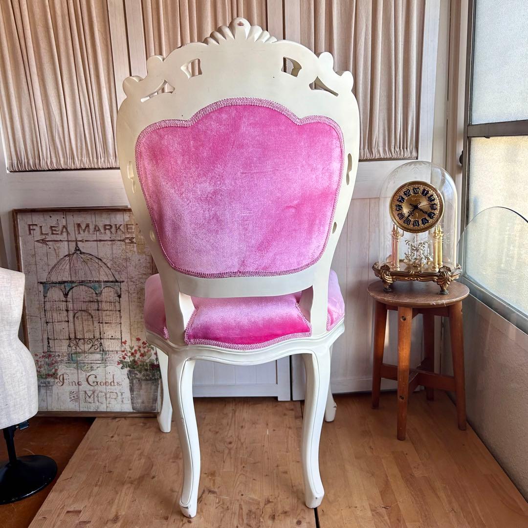 ロココ調　椅子　プリンセス　姫　ダイニングチェアA　ピンク　アンティーク