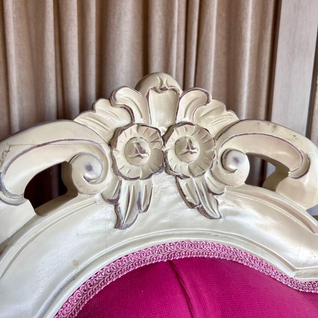ロココ調　椅子　プリンセス　姫　ダイニングチェアA　ピンク　アンティーク