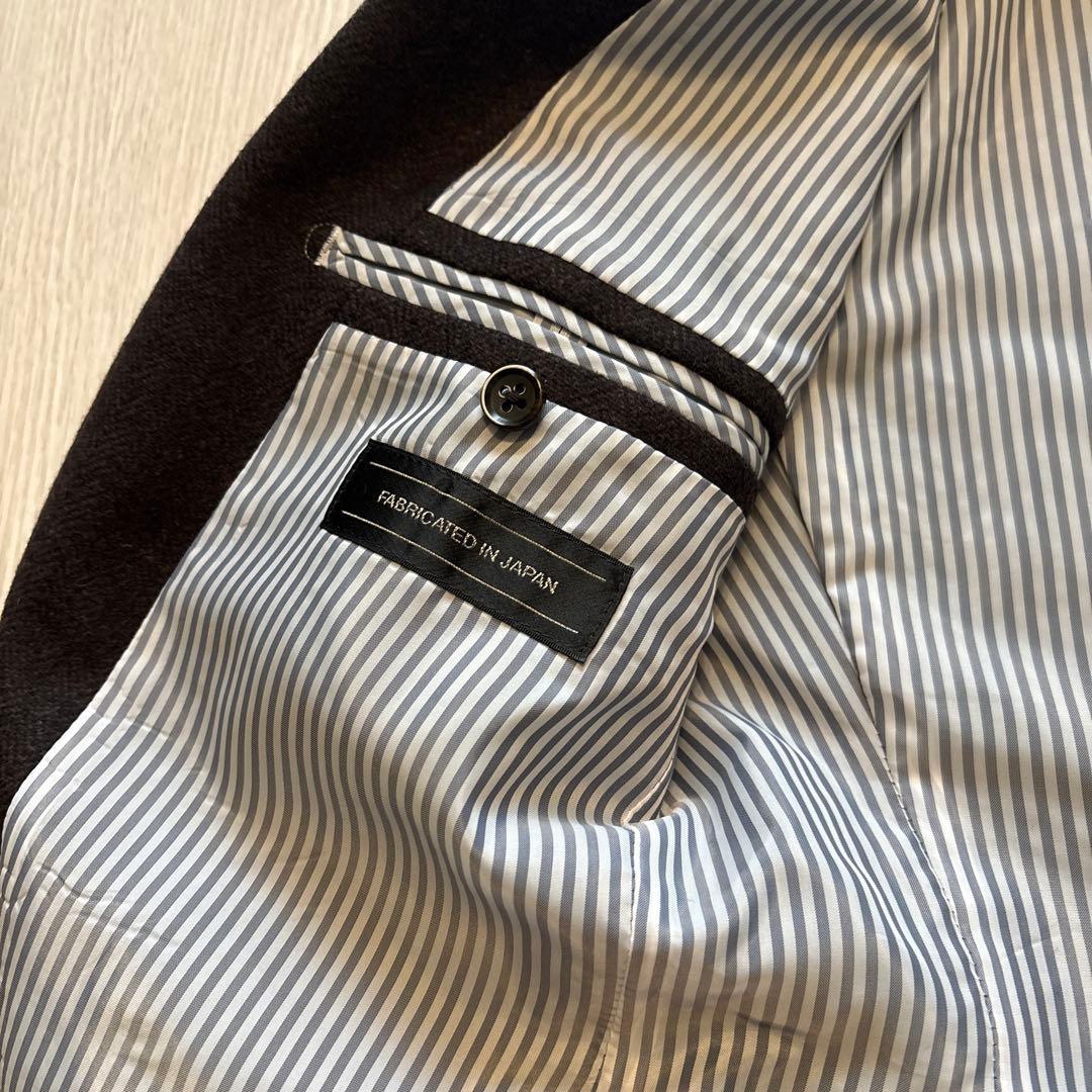 ダークブラウン スリーピーススーツ ウール製