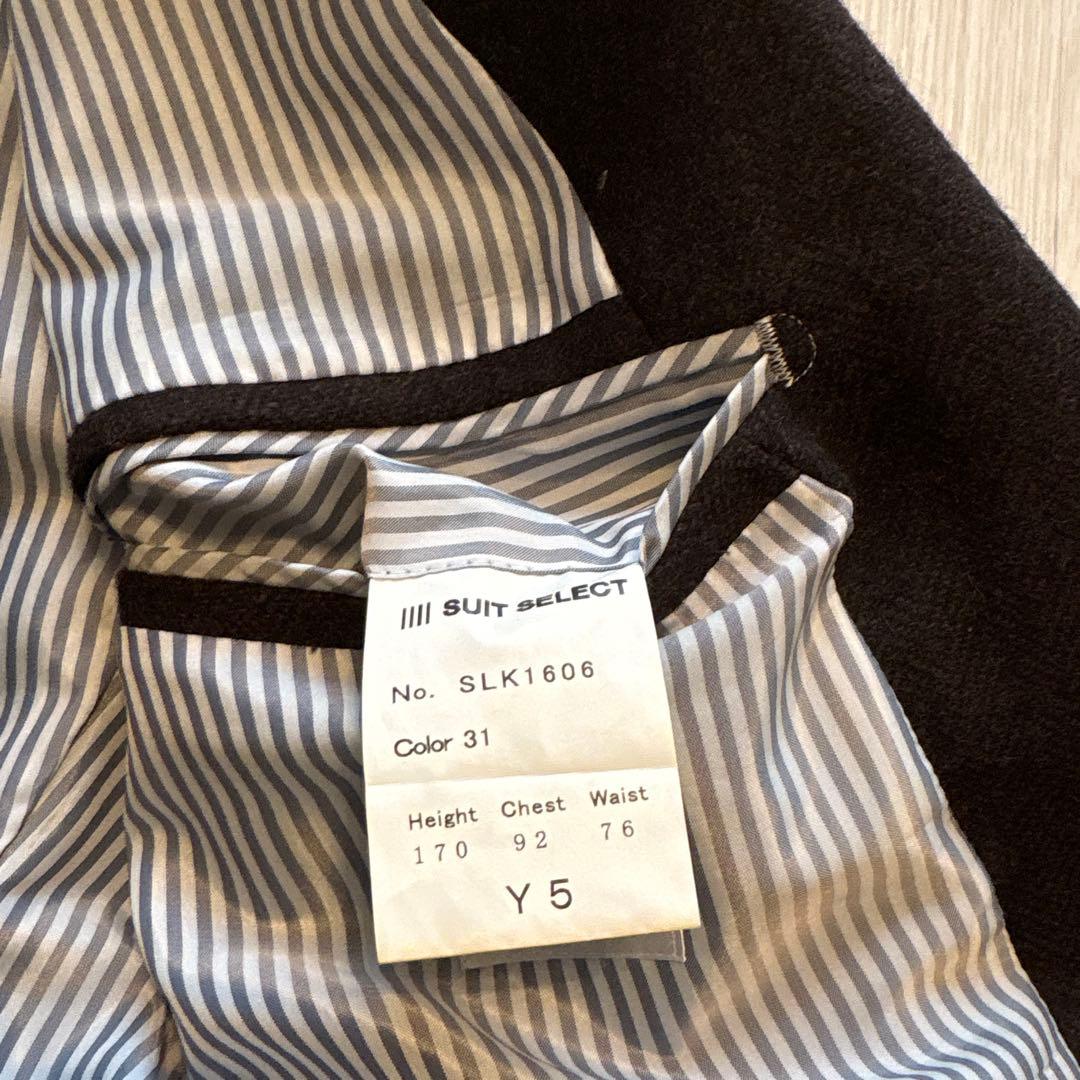 ダークブラウン スリーピーススーツ ウール製