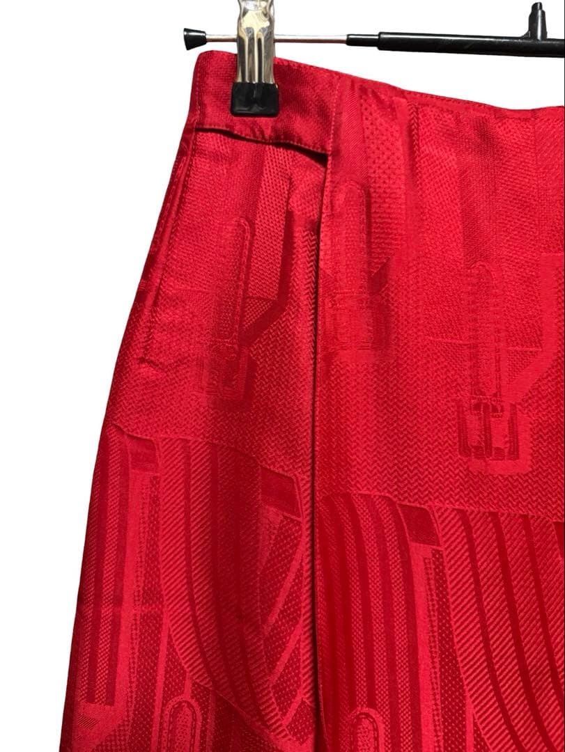 『美品』HERME'S フレアスカート 34 赤