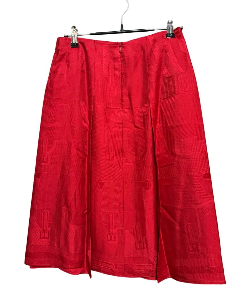 『美品』HERME'S フレアスカート 34 赤