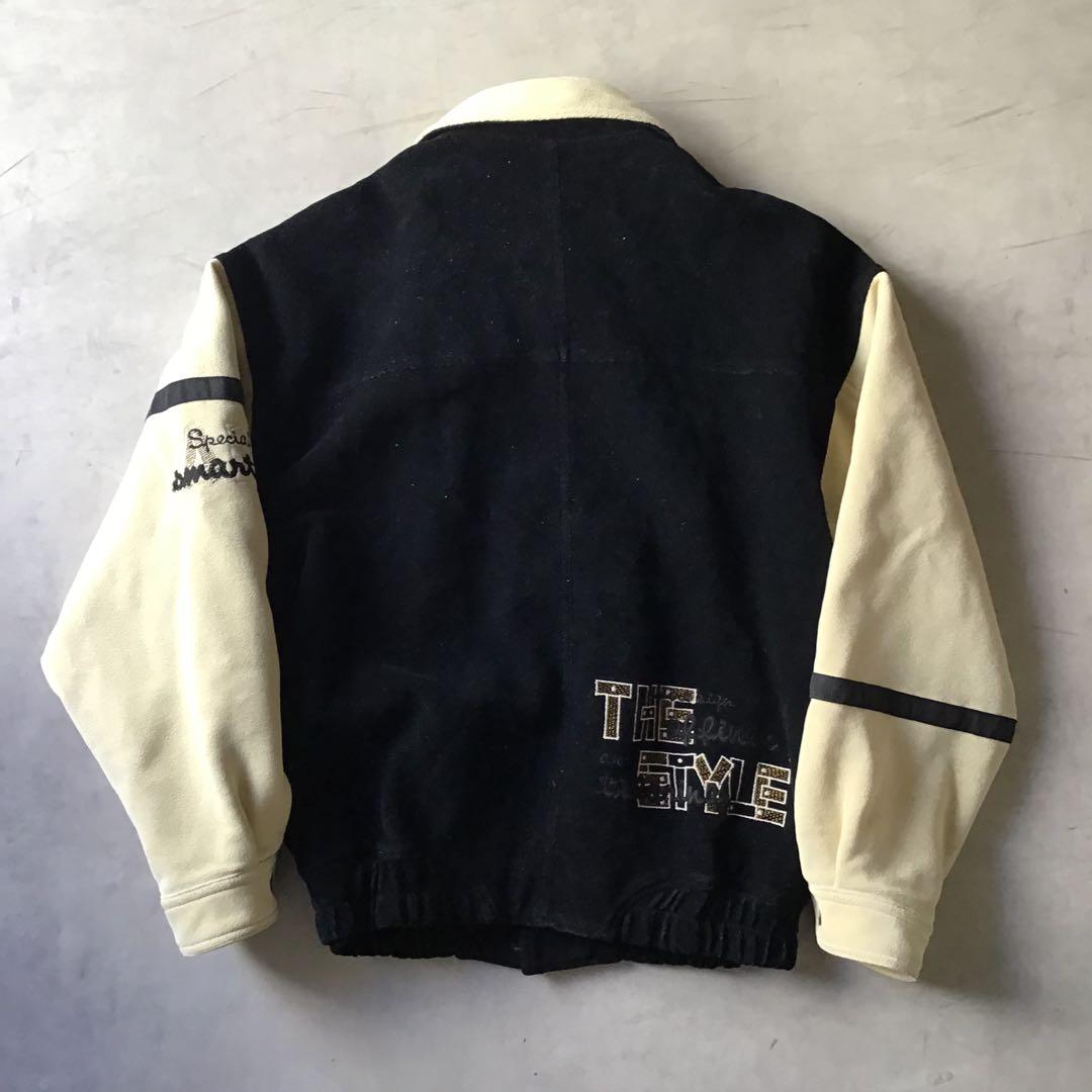 santafe サンタフェ スタジャン　ブラック　黒　中わた　胸ロゴ　刺繍