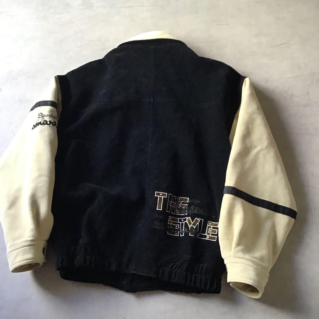 santafe サンタフェ スタジャン　ブラック　黒　中わた　胸ロゴ　刺繍