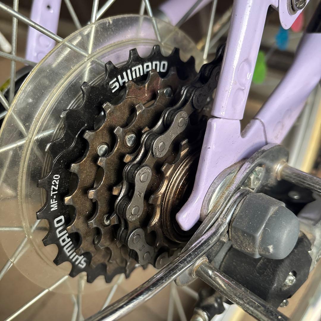 子供用自転車 24インチラベンダー色 6段変速