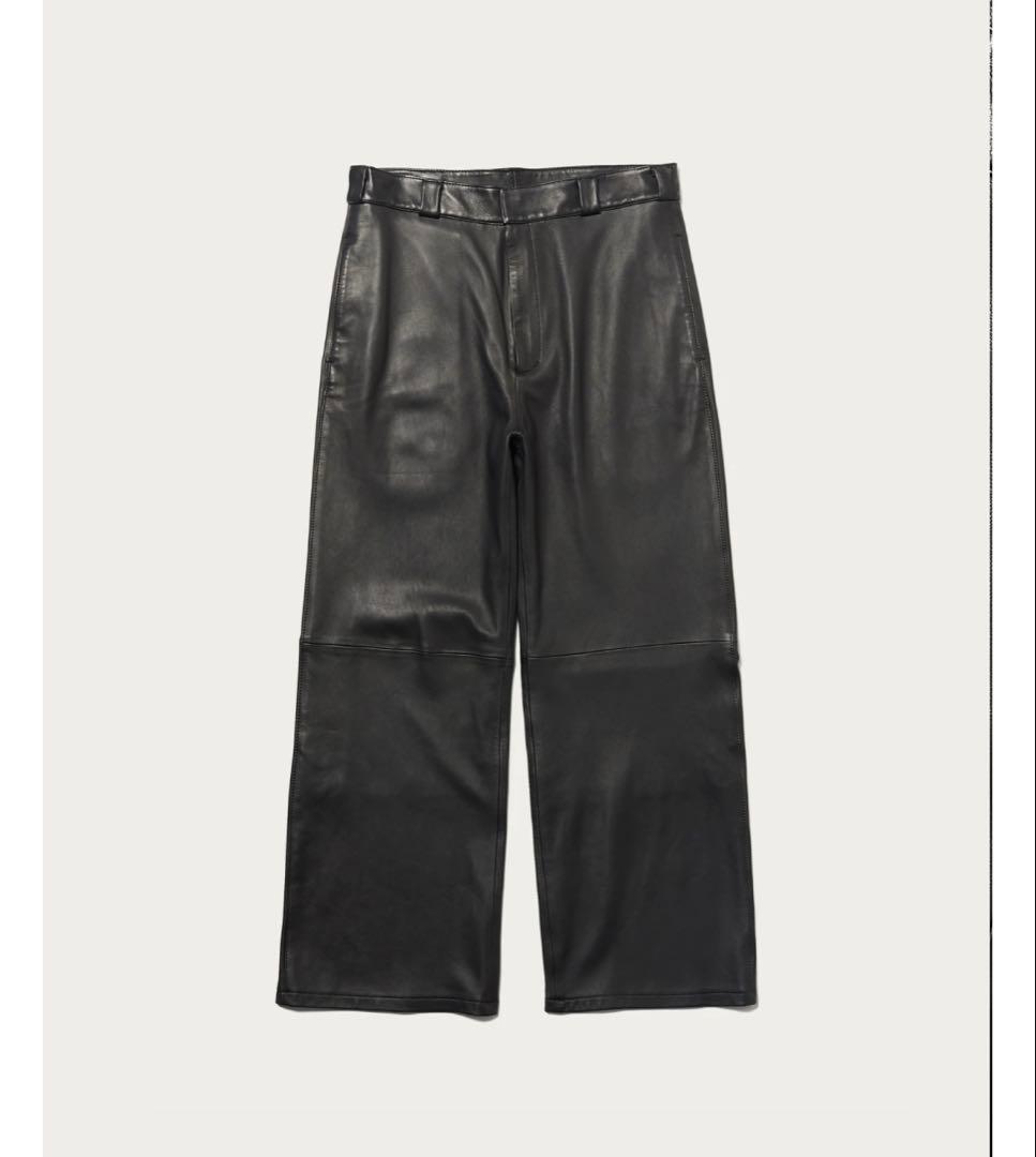 H BEAUTY&YOUTH レザーワイドパンツ