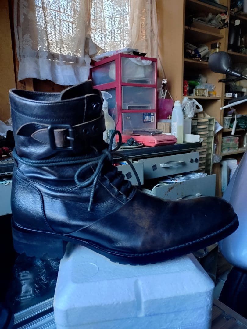 アルフレッドバニスター　ミリタリーブーツ 黒色