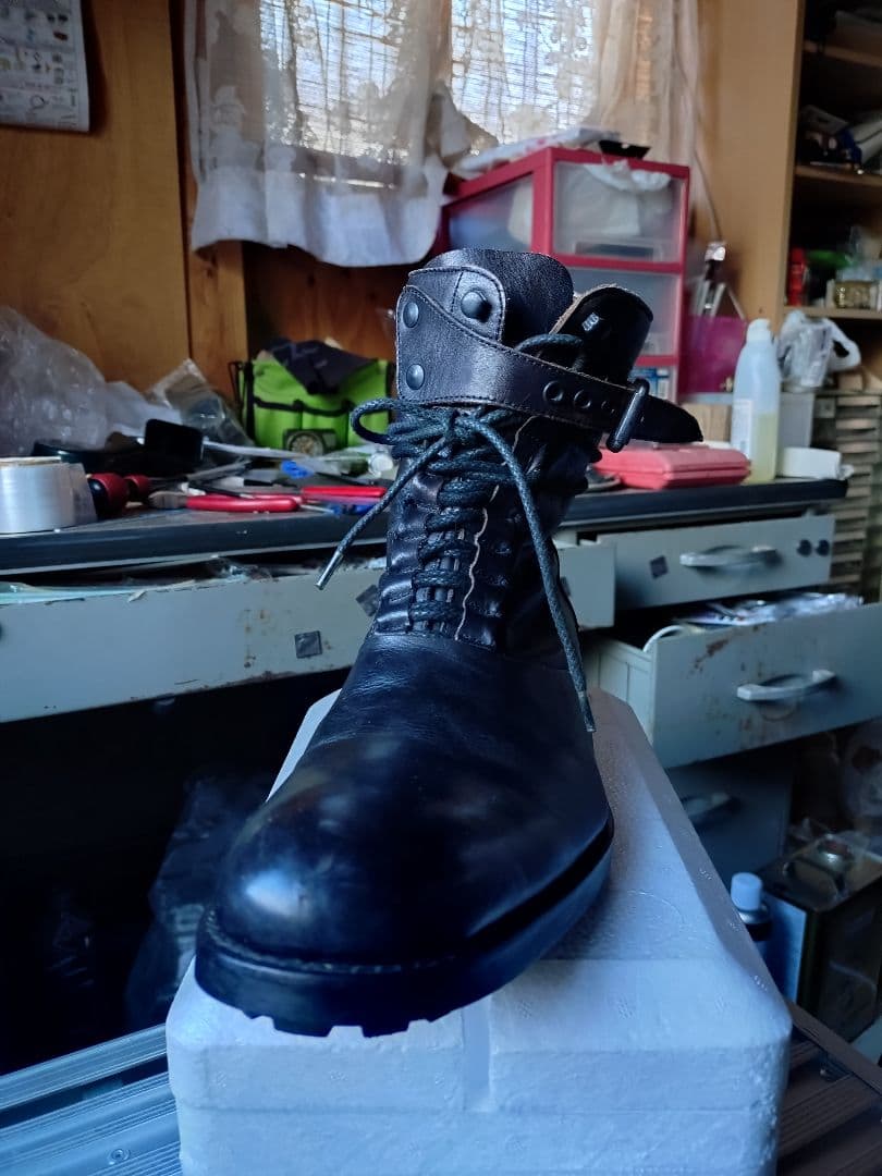 アルフレッドバニスター　ミリタリーブーツ 黒色