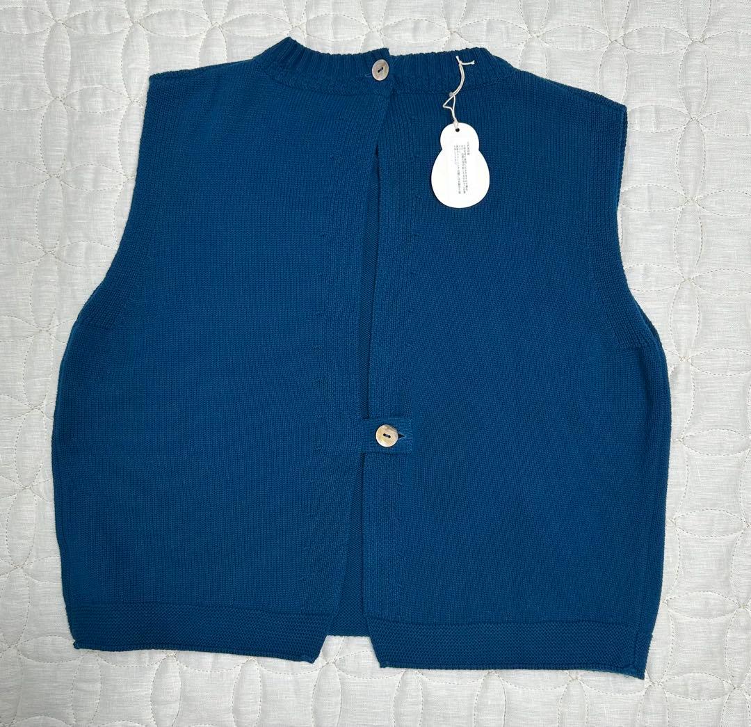 現行品販売中 パラスパレス ５Gざっくりコットン 後ろ開きクルー襟ベスト