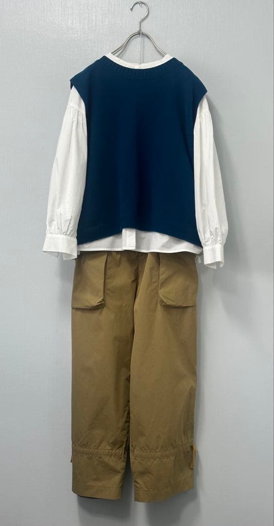 現行品販売中 パラスパレス ５Gざっくりコットン 後ろ開きクルー襟ベスト