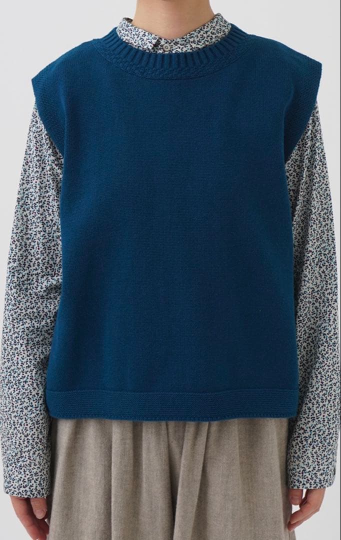 現行品販売中 パラスパレス ５Gざっくりコットン 後ろ開きクルー襟ベスト